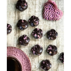 Natural candy based on carob without sugar ‘CHERRY - HEMP PROTEIN’ 13g